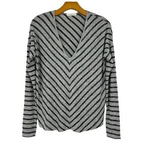 Rag n’ Bone Striped V-neck drop shoulder pull over Sweater SZ S